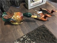 (4) Wood Duck Decoys Rocky Mt Fence Post Carved