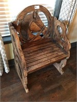 Carved Horse Seat / Bench (27" W x 39"T)