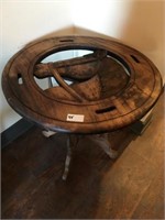Carved Horse Table (31" Diameter)