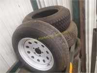 4 Trailer Tires - Used 5 Lug 205/75D15,