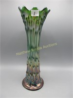 Fenton 11" green April Showers vase