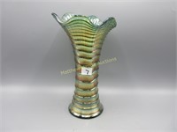 Imp. 9" green Ripple vase