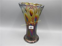 Mburg 7.5" radium purple Tulip Scroll vase