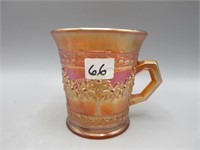 Fenton amber Orange Tree mug