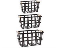 Metal Basket Contemporary Storage Container, 3pcs