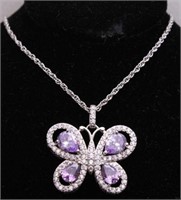 4ct. Created Amethyst Butterfly Necklace