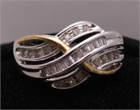 Large Diamond Baguette Estate Ring