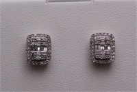 Matching Diamond Baguette Earrings 10k White Gold