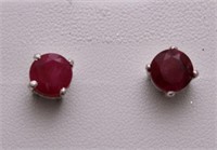 4ct. Genuine Ruby Solitaire Earrings