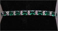 24ct. Gorgeous Created Emerald Bracelet