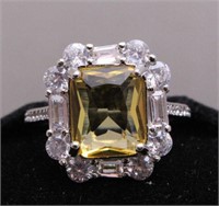 4.22ct. Created Yellow Sapphire Estate Ring