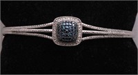 Genuine Blue Diamond Bangle Bracelet