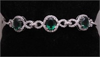 5ct. Created Emerald Bangle Bracelet