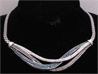 Genuine Black & Blue Diamond Necklace