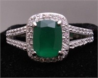 2.18ct. Lab Created Emerald Estate Ring