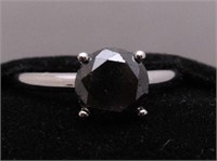 3ct Genuine Black Diamond Solitaire Ring