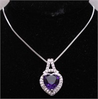 2.68ct. Amethyst Heart Necklace