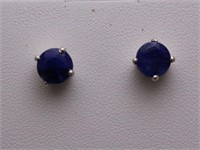 3ct. Genuine Sapphire Solitaire Earrings