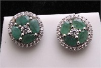 3.92ct. Designer Genuine Emerald Earrings