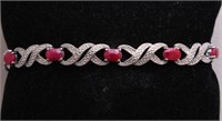6.01ct. Genuine Ruby & Diamond Bracelet