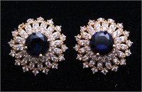2ct. Round Cut Created Sapphire Estate Earrings
