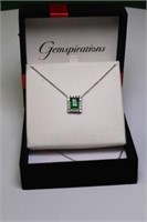 3ct. Created Emerald Necklace