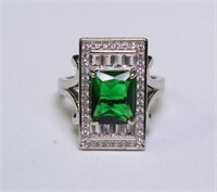 4.09ct. Designer Created Emerald Estate Ring
