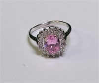 2.42ct. Designer Created Pink Topaz Evening Ring