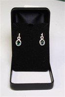 4ct. Created Emerald Earrings