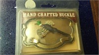 pheasant hand crafted belt buckle