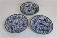 Trio of Vintage Phoenix Hand Painted Plates & Bowl