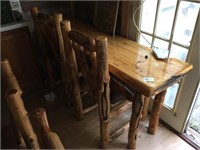 Cedar Log Desk/ Bar Table Combo