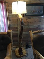 Cedar Log Floor Lamp