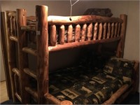 Cedar Log Bunk Bed Twin / Full (70" Tall)