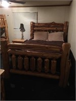 Cedar Log Queen Bed  (58" Tall)