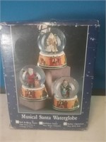 New in box musical Santa water globe Father