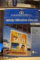 HAMMERMILL WHITE WINDOW DECALS