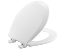 Wood Toilet Seat in Cotton White with Easy