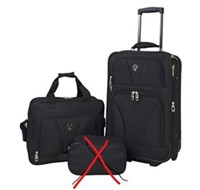 Travelers Club 2-Piece Luggage Set, Black,