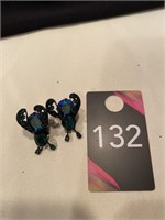 Weiss Insect Earrings & Signed Japaned Back