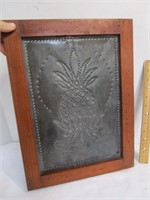 Framed Tin Punch Pineapple Design