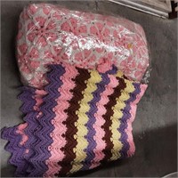 2 crocheted afghan