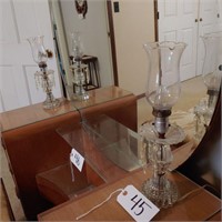 (2) Clear Glass Boudoir lamps with prisms