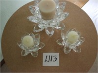 Floral Glass Candle Holders