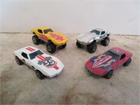 (4) Vintage Hot Wheels Corvette Stingrays 1/64