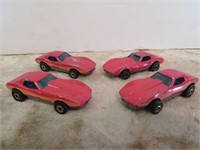 (4) Vintage Hot Wheels Corvette Stingrays 1/64