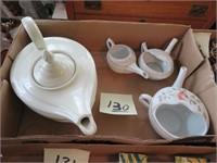 3 Invalid Cups; Unmarked Tea Pot