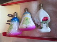 (3) 2" Hand Painted Christmas Bulbs
