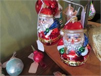 Pair Santa Ornaments