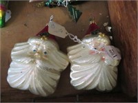 (2) Santa Face Star Ornaments